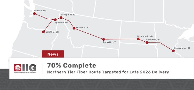 Northern Tier Fiber Route Now 70 Percent Complete